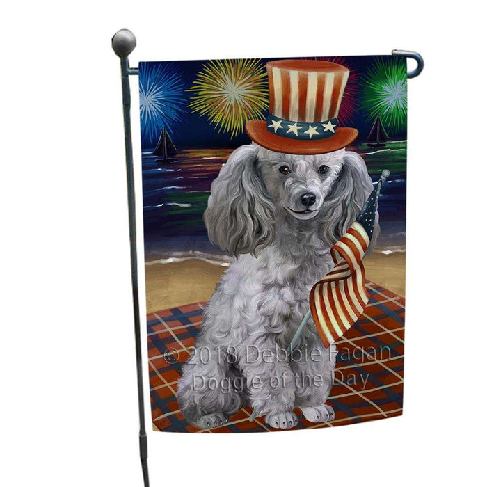 4th of July Independence Day Firework Poodle Dog Garden Flag GFLG48883