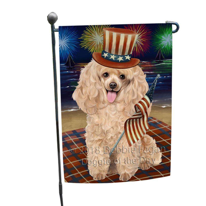 4th of July Independence Day Firework Poodle Dog Garden Flag GFLG48884