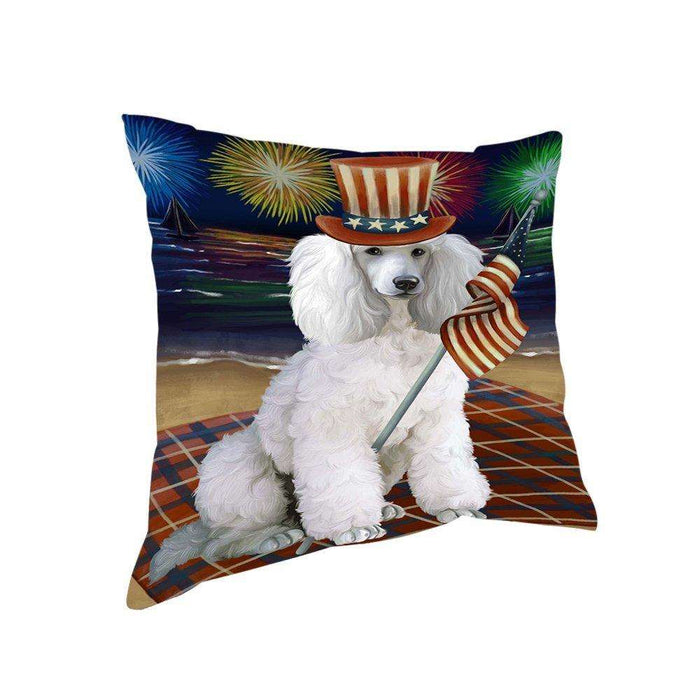 4th of July Independence Day Firework Poodle Dog Pillow PIL51740