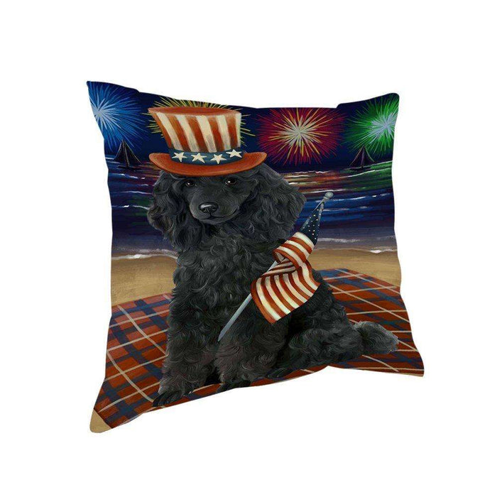 4th of July Independence Day Firework Poodle Dog Pillow PIL51760