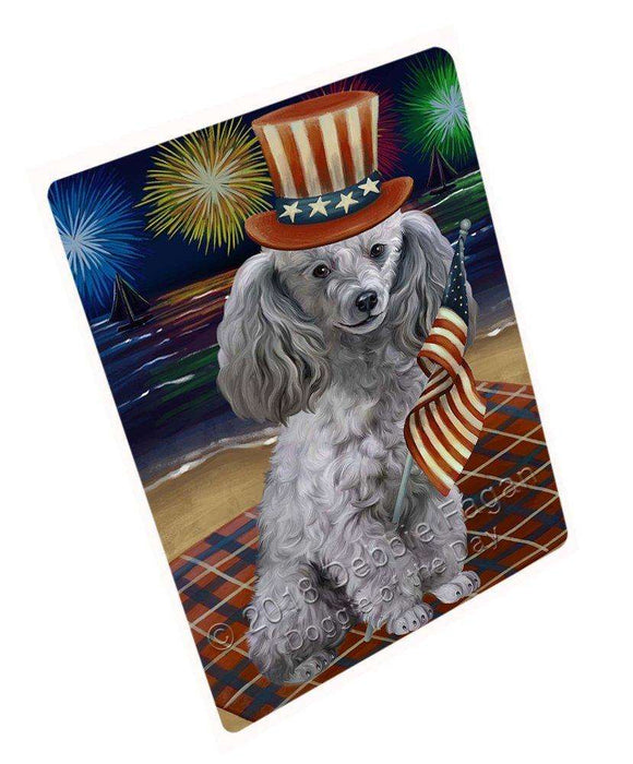 4th of July Independence Day Firework Poodle Dog Tempered Cutting Board C50790