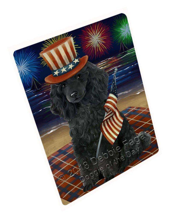 4th of July Independence Day Firework Poodle Dog Tempered Cutting Board C50796