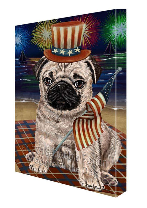 4th of July Independence Day Firework Pug Dog Canvas Wall Art CVS62260