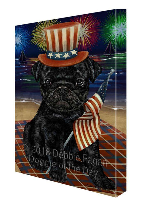 4th of July Independence Day Firework Pug Dog Canvas Wall Art CVS62269