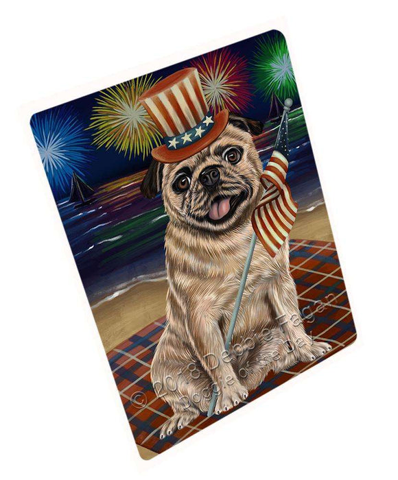4th of July Independence Day Firework Pug Dog Large Refrigerator / Dishwasher Magnet RMAG57402
