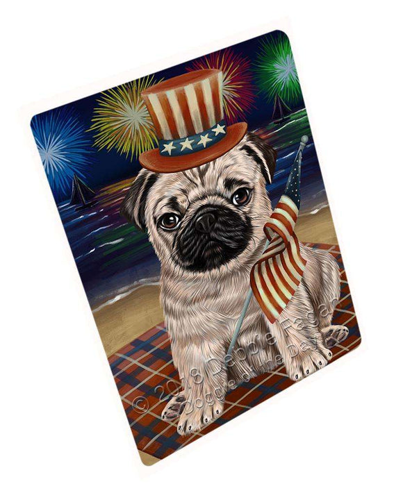 4th of July Independence Day Firework Pug Dog Large Refrigerator / Dishwasher Magnet RMAG57414