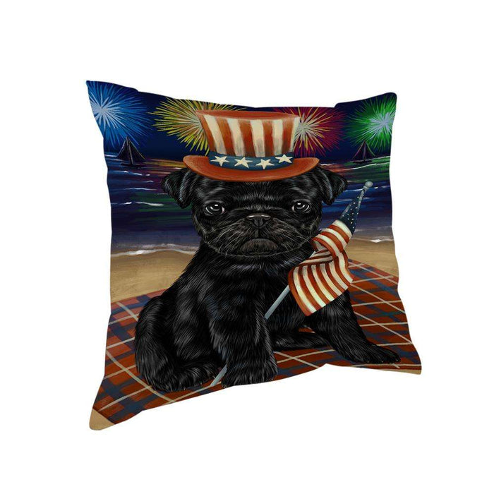 4th of July Independence Day Firework Pug Dog Pillow PIL54312