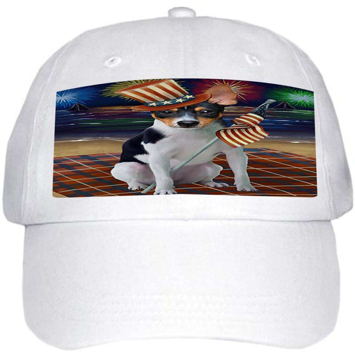 4th of July Independence Day Firework Rat Terrier Dog Ball Hat Cap HAT50664