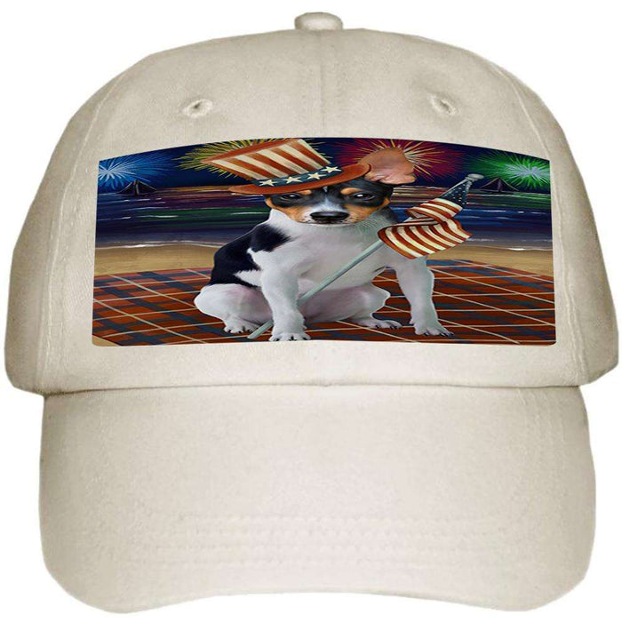 4th of July Independence Day Firework Rat Terrier Dog Ball Hat Cap HAT50664