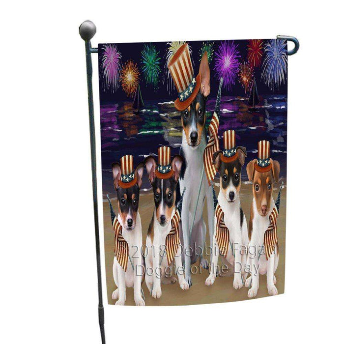 4th of July Independence Day Firework Rat Terriers Dog Garden Flag GFLG48887