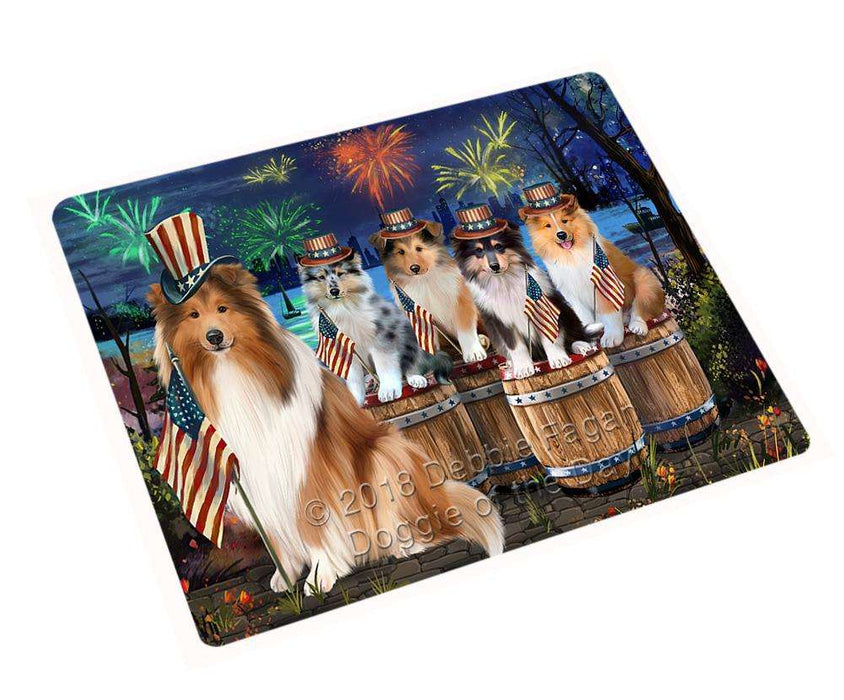 4th of July Independence Day Firework Rough Collies Dog Blanket BLNKT104358