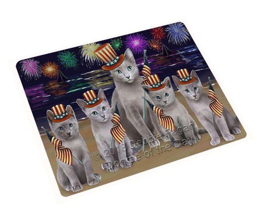 4th of July Independence Day Firework Russian Blue Cats Blanket BLNKT85314