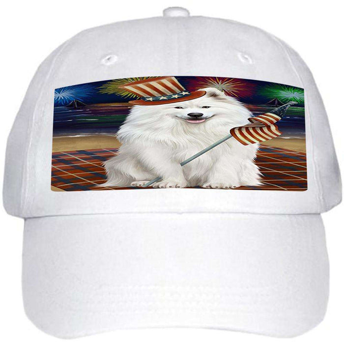 4th of July Independence Day Firework Samoyed Dog Ball Hat Cap HAT50694