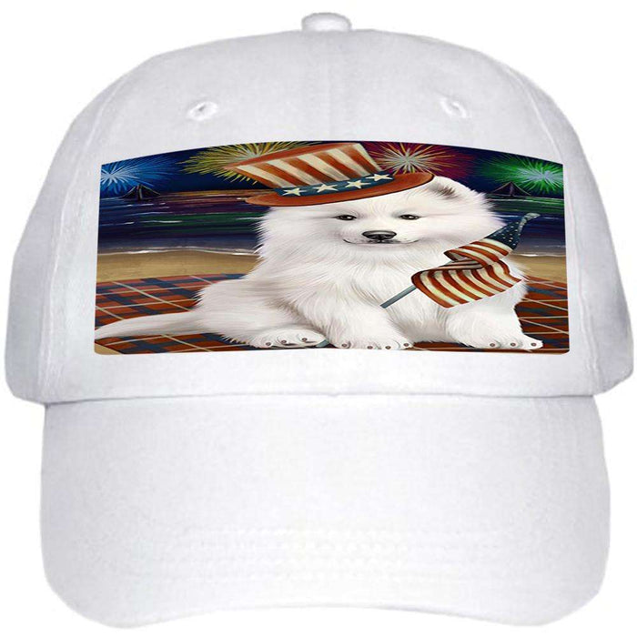 4th of July Independence Day Firework Samoyed Dog Ball Hat Cap HAT50700