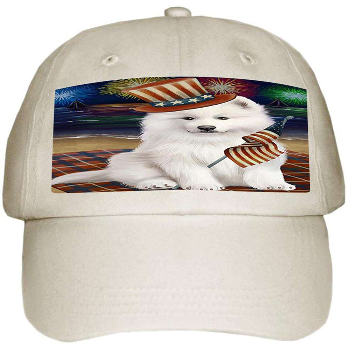 4th of July Independence Day Firework Samoyed Dog Ball Hat Cap HAT50700