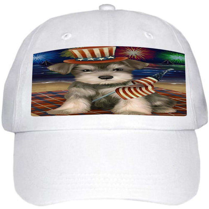 4th of July Independence Day Firework Schnauzer Dog Ball Hat Cap HAT50715