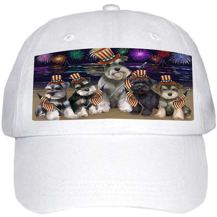 4th of July Independence Day Firework Schnauzers Dog Ball Hat Cap HAT50706