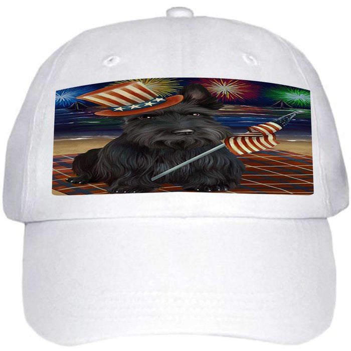 4th of July Independence Day Firework Scottish Terrier Dog Ball Hat Cap HAT50718