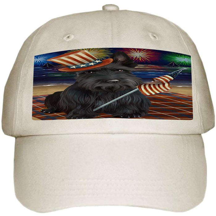 4th of July Independence Day Firework Scottish Terrier Dog Ball Hat Cap HAT50718