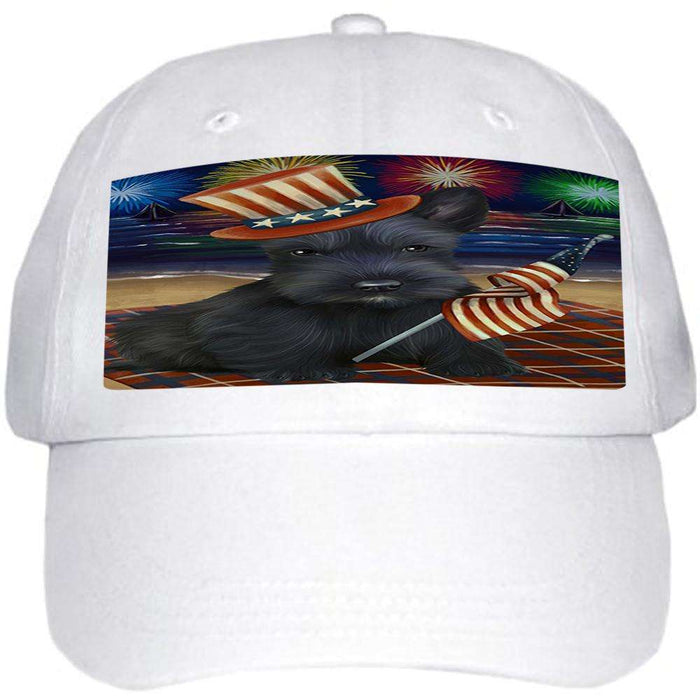 4th of July Independence Day Firework Scottish Terrier Dog Ball Hat Cap HAT50724