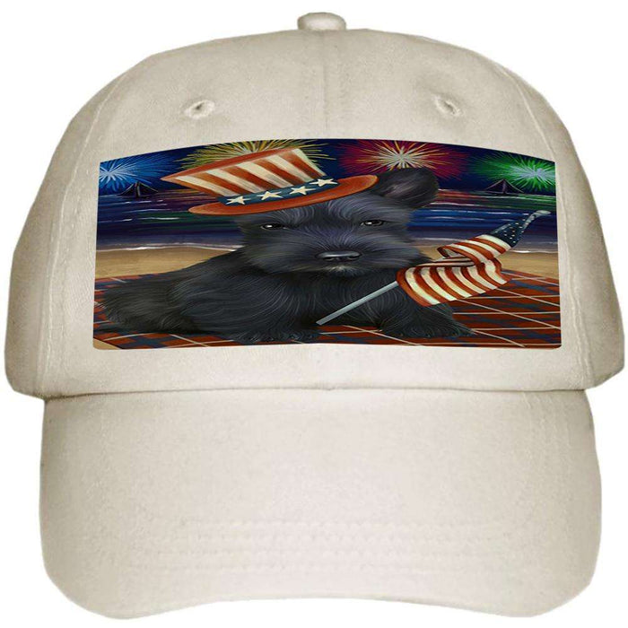 4th of July Independence Day Firework Scottish Terrier Dog Ball Hat Cap HAT50724