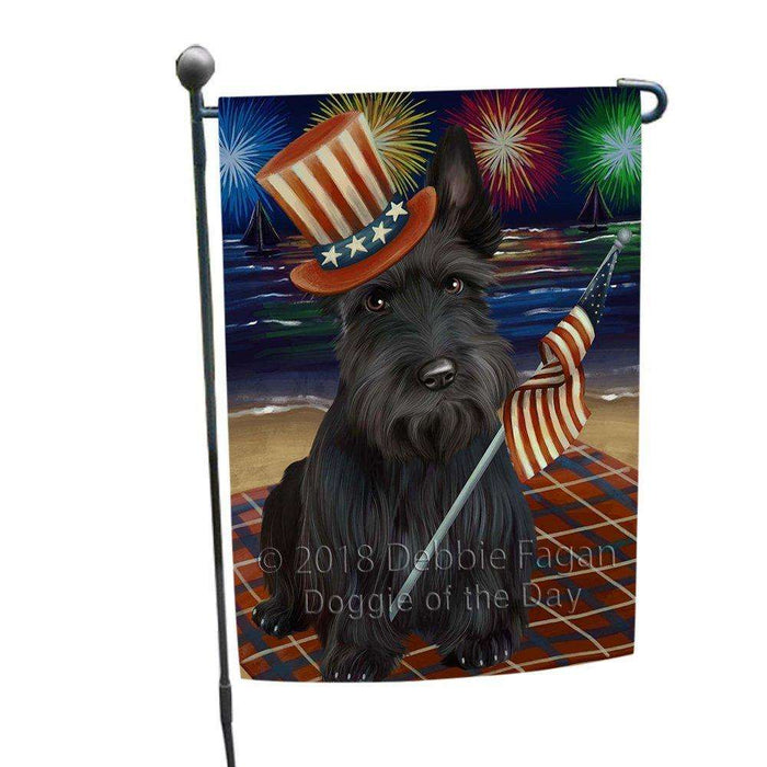 4th of July Independence Day Firework Scottish Terrier Dog Garden Flag GFLG48904