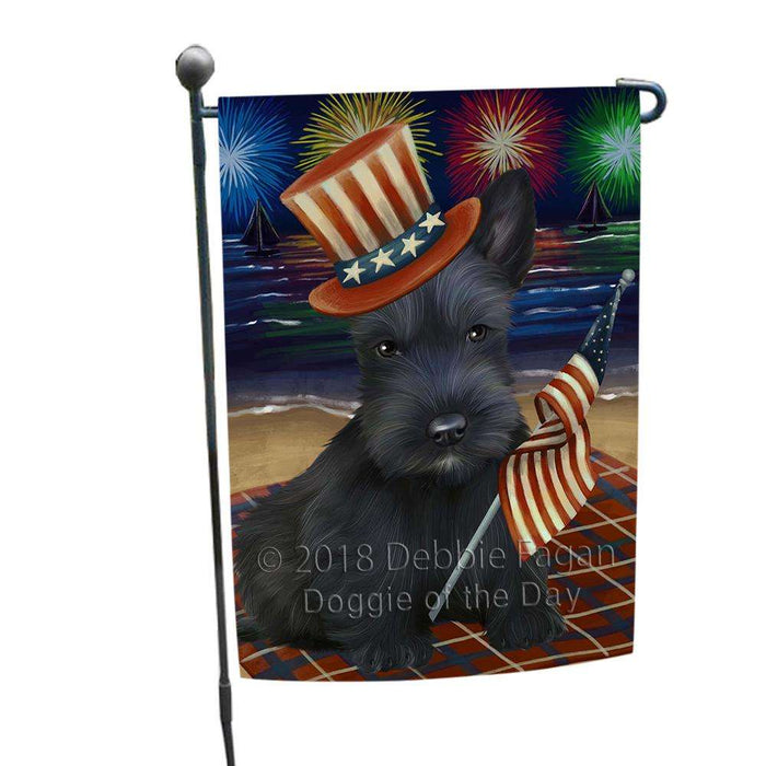 4th of July Independence Day Firework Scottish Terrier Dog Garden Flag GFLG48906