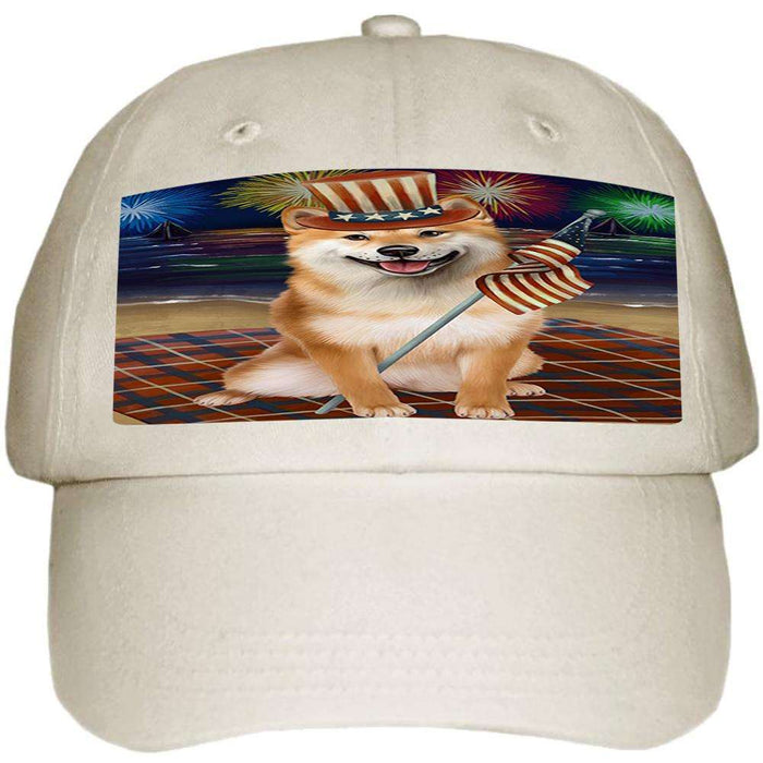 4th of July Independence Day Firework Shiba Inu Dog Ball Hat Cap HAT50760