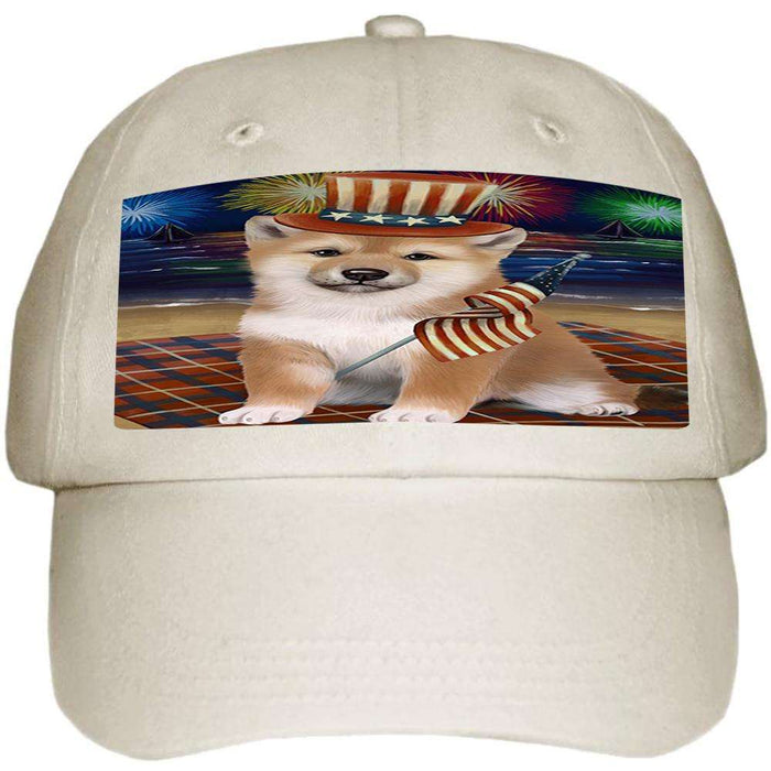 4th of July Independence Day Firework Shiba Inu Dog Ball Hat Cap HAT50766