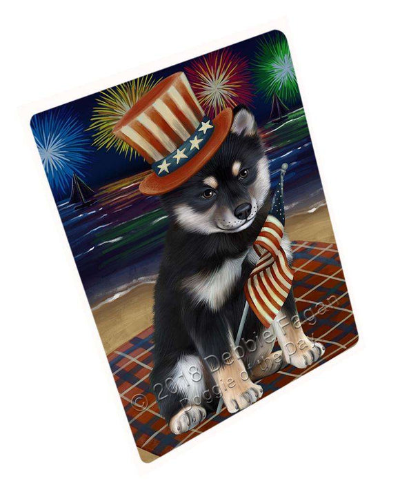 4th of July Independence Day Firework Shiba Inu Dog Large Refrigerator / Dishwasher Magnet RMAG53808