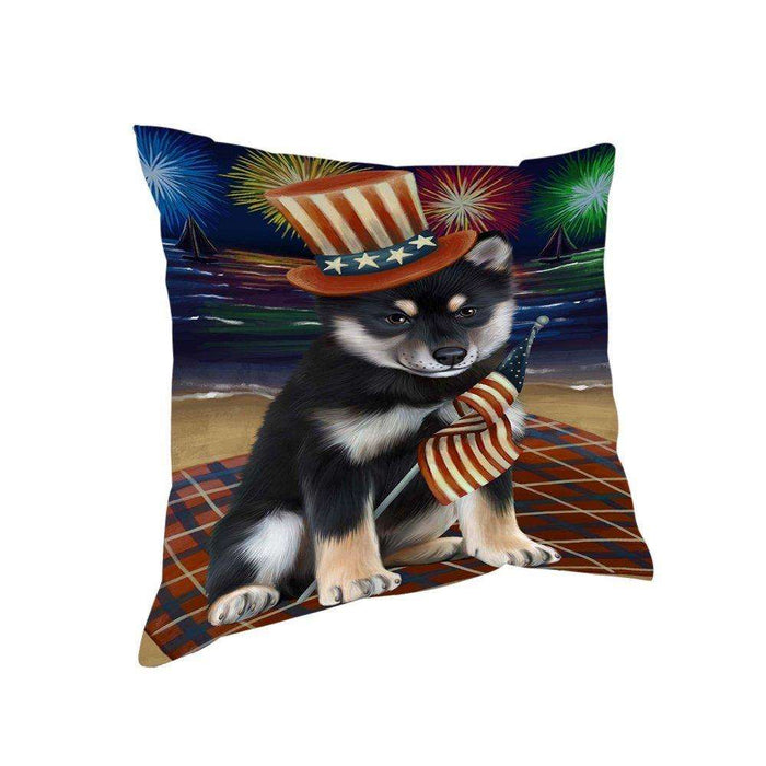 4th of July Independence Day Firework Shiba Inu Dog Pillow PIL51904