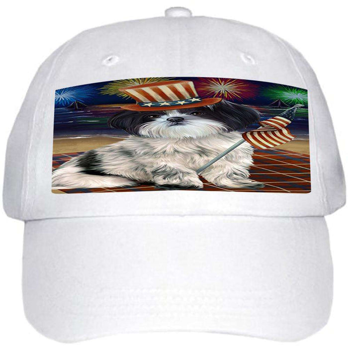 4th of July Independence Day Firework Shih Tzu Dog Ball Hat Cap HAT50772