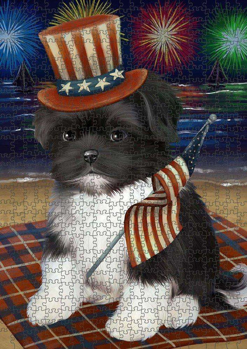 4th of July Independence Day Firework Shih Tzu Dog Puzzle with Photo Tin PUZL51228