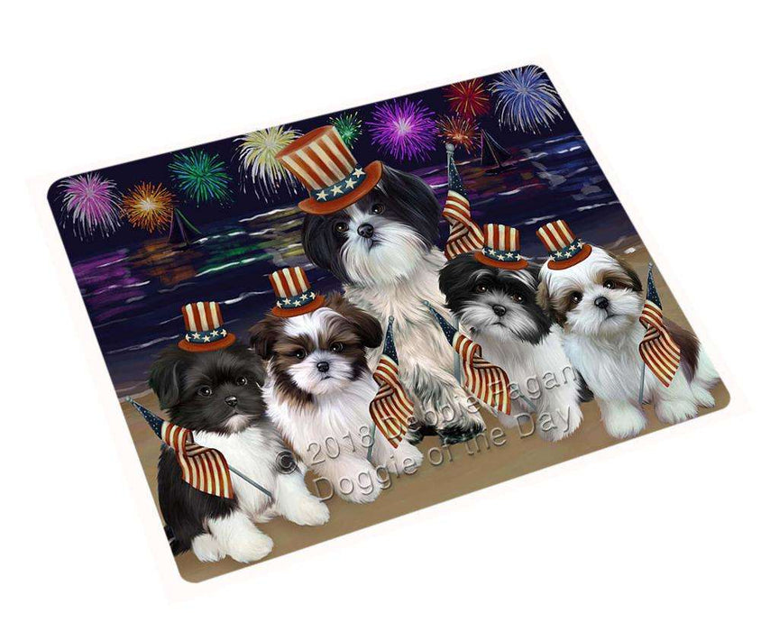 4th Of July Independence Day Firework Shih Tzus Dog Magnet Mini (3.5" x 2") MAG50910