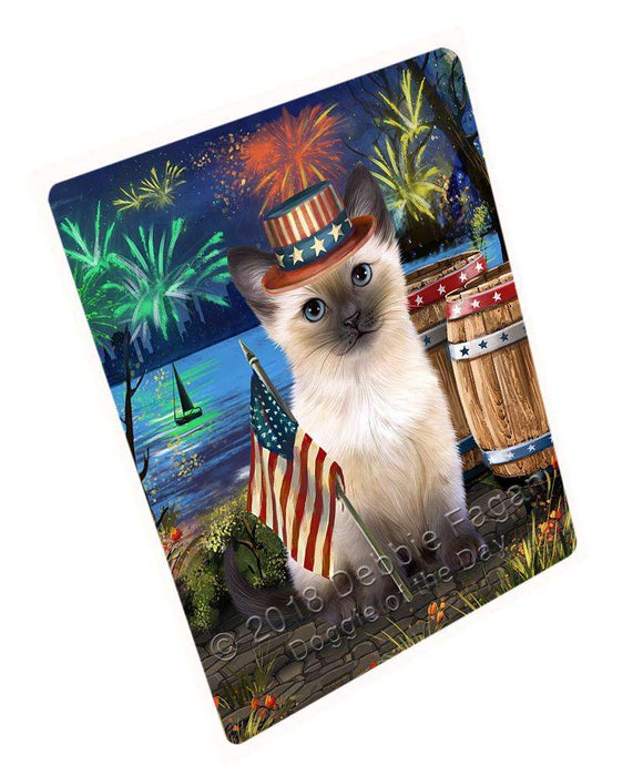 4th of July Independence Day Firework Siamese Cat Blanket BLNKT104016