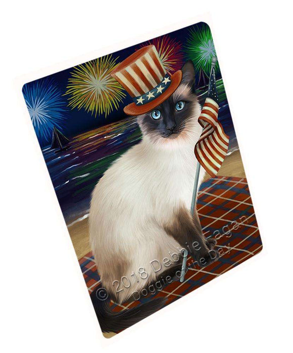 4th of July Independence Day Firework Siamese Cat Blanket BLNKT85332