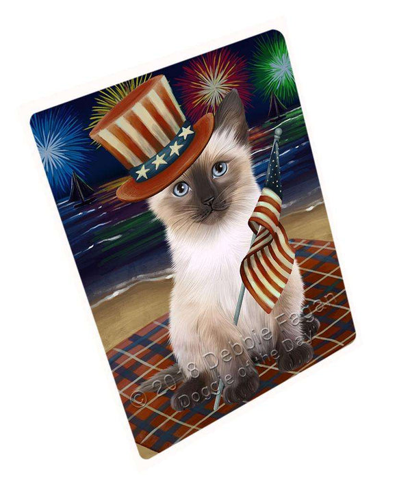 4th of July Independence Day Firework Siamese Cat Blanket BLNKT85350