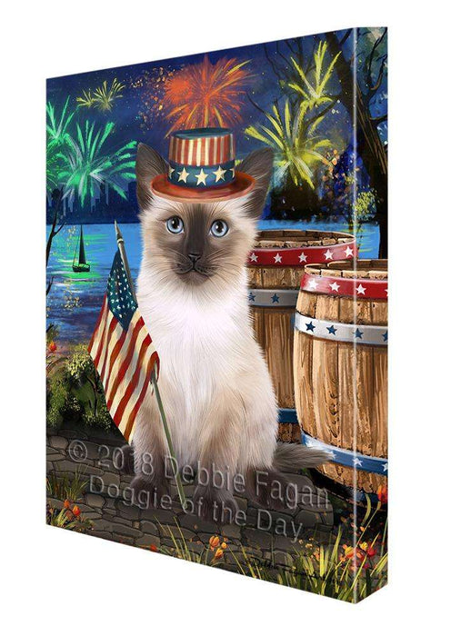 4th of July Independence Day Firework Siamese Cat Canvas Print Wall Art Décor CVS104507