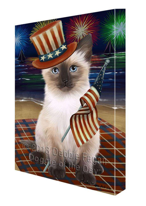4th of July Independence Day Firework Siamese Cat Canvas Print Wall Art Décor CVS85859