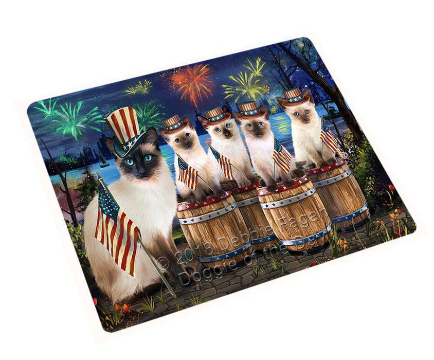 4th of July Independence Day Firework Siamese Cats Large Refrigerator / Dishwasher Magnet RMAG85572