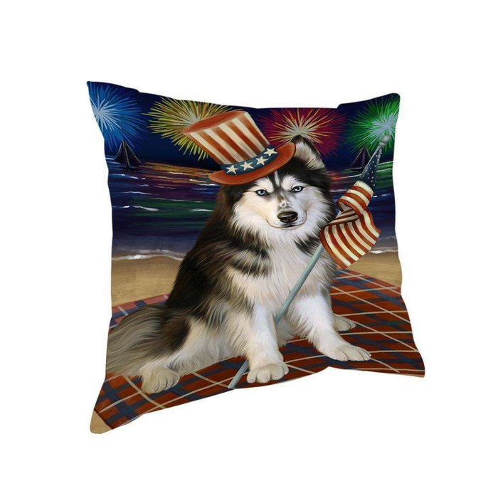 4th of July Independence Day Firework Siberian Husky Dog Pillow PIL51928