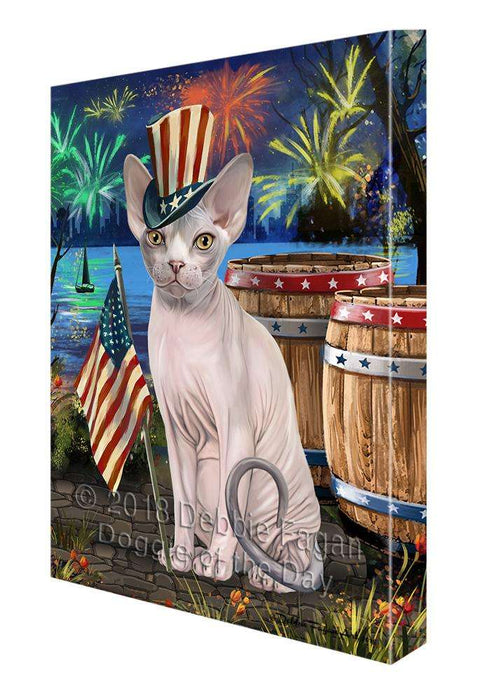 4th of July Independence Day Firework Sphynx Cat Canvas Print Wall Art Décor CVS104579