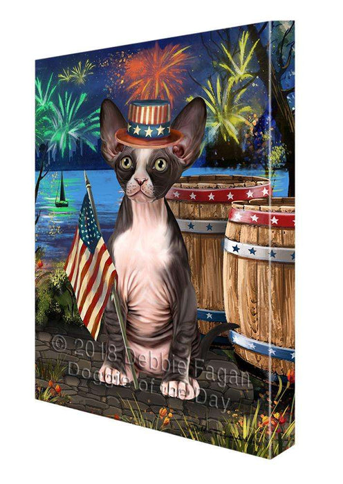 4th of July Independence Day Firework Sphynx Cat Canvas Print Wall Art Décor CVS104597