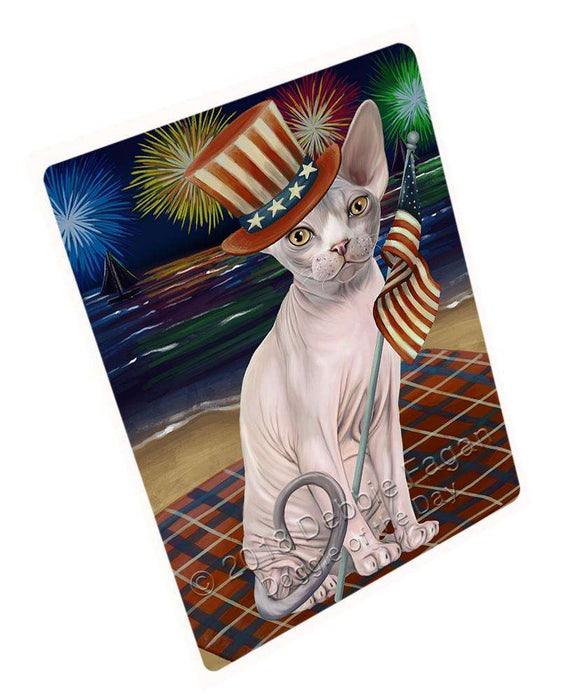 4th of July Independence Day Firework Sphynx Cat Cutting Board C60450