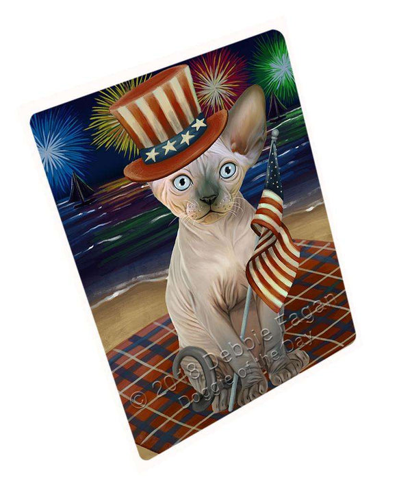 4th of July Independence Day Firework Sphynx Cat Cutting Board C60456