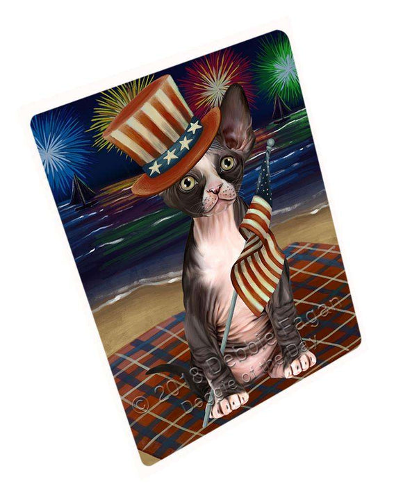 4th of July Independence Day Firework Sphynx Cat Cutting Board C60459