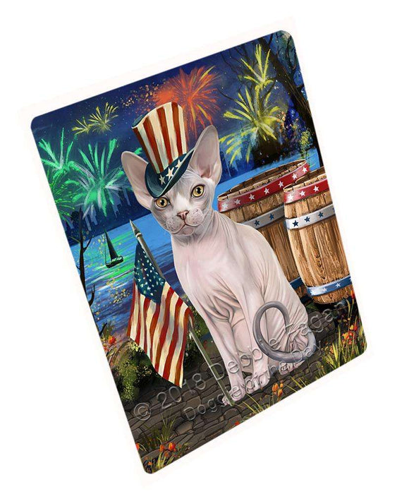 4th of July Independence Day Firework Sphynx Cat Cutting Board C66687