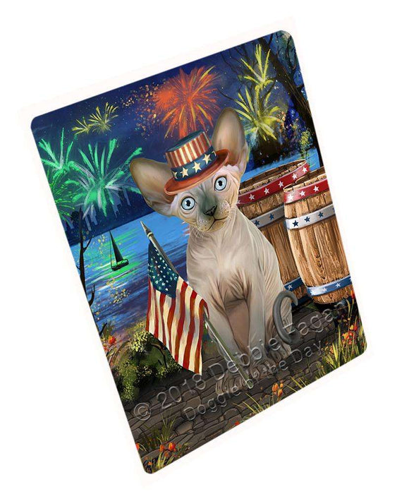 4th of July Independence Day Firework Sphynx Cat Cutting Board C66690