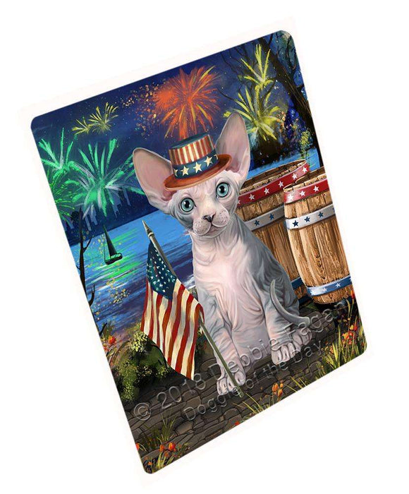 4th of July Independence Day Firework Sphynx Cat Cutting Board C66699