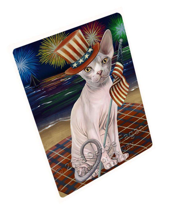 4th of July Independence Day Firework Sphynx Cat Large Refrigerator / Dishwasher Magnet RMAG72900